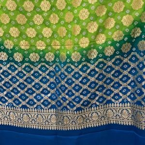 Benarasi khaddi Georgette bandhani Dupatta